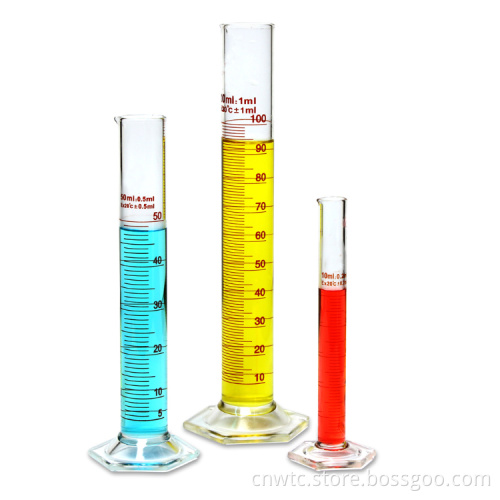 Lab Glassware: 250ml, 500ml, and 1000ml Graduated Borosilicate Glass Measuring Cylinders for Scientific Applications